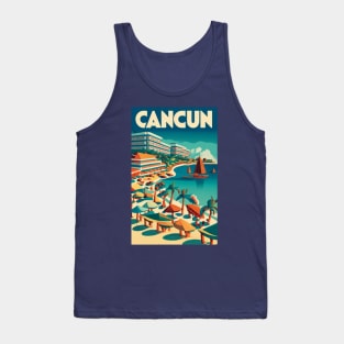 A Vintage Travel Art of Cancun - Mexico Tank Top